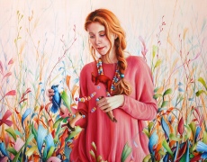 Ewa Pronczuk-Kuziak, Talismans, oil on canvas, 90x90cm, 2014